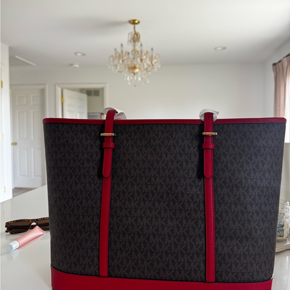 Michael Kors Brown and Red Tote Bag - NWT - Picture 5 of 6